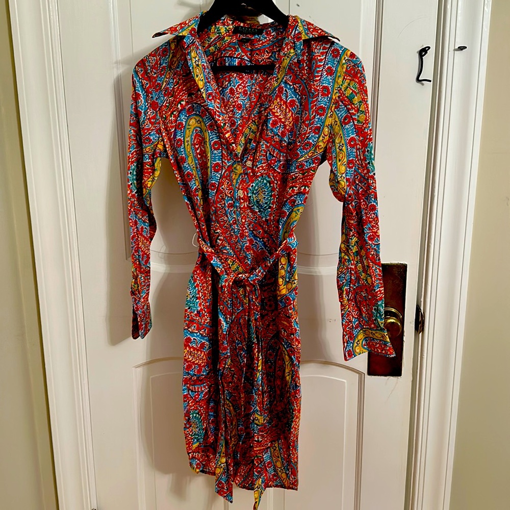 Lauren Ralph Lauren Petite Size 4P Belted Shirt Dress